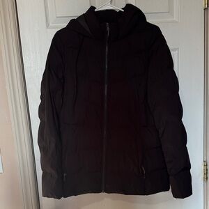 32 Degrees Black Puffer Jacket with Hood